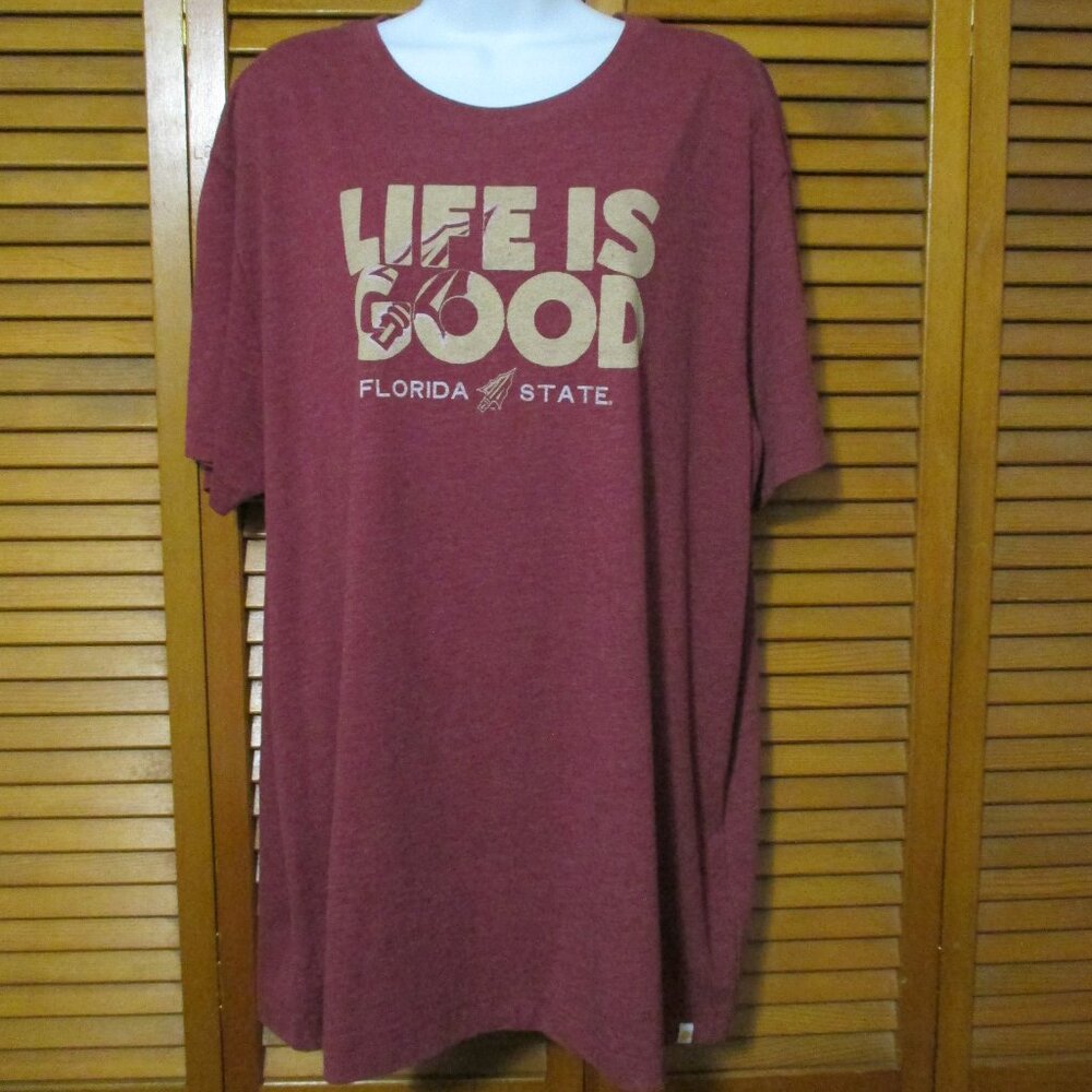 Life Is Good top Florida State & colors, women's cool tee classic fit size XL